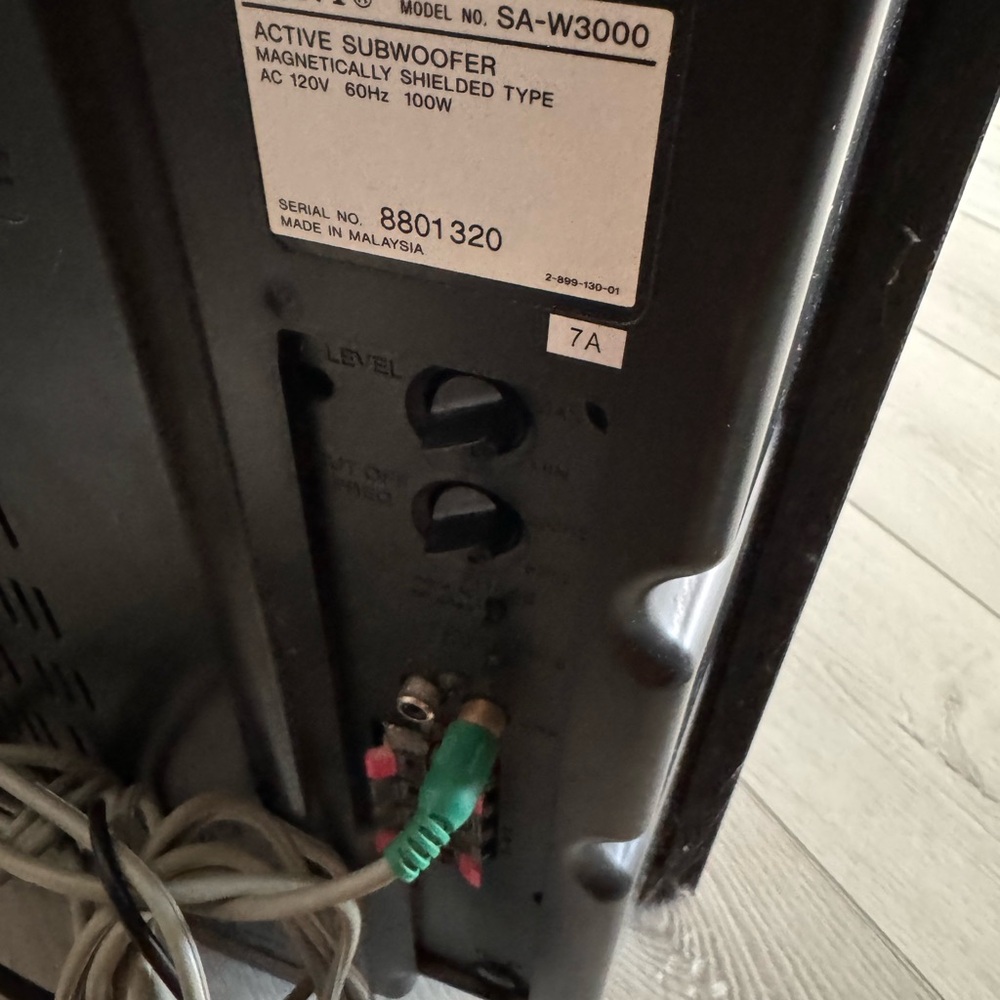 Sony subwoofer not working needs wiring at the power source good for tech person